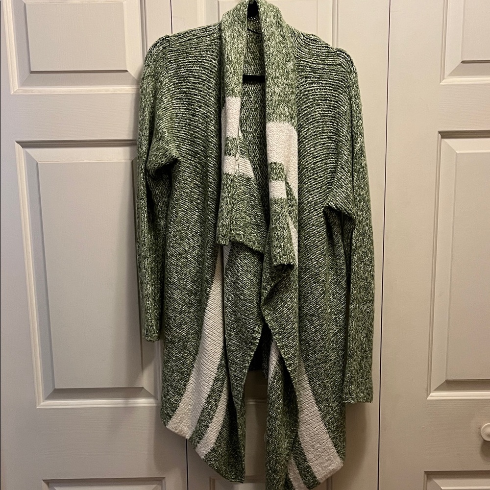Soybu Green and Cream Cardigan